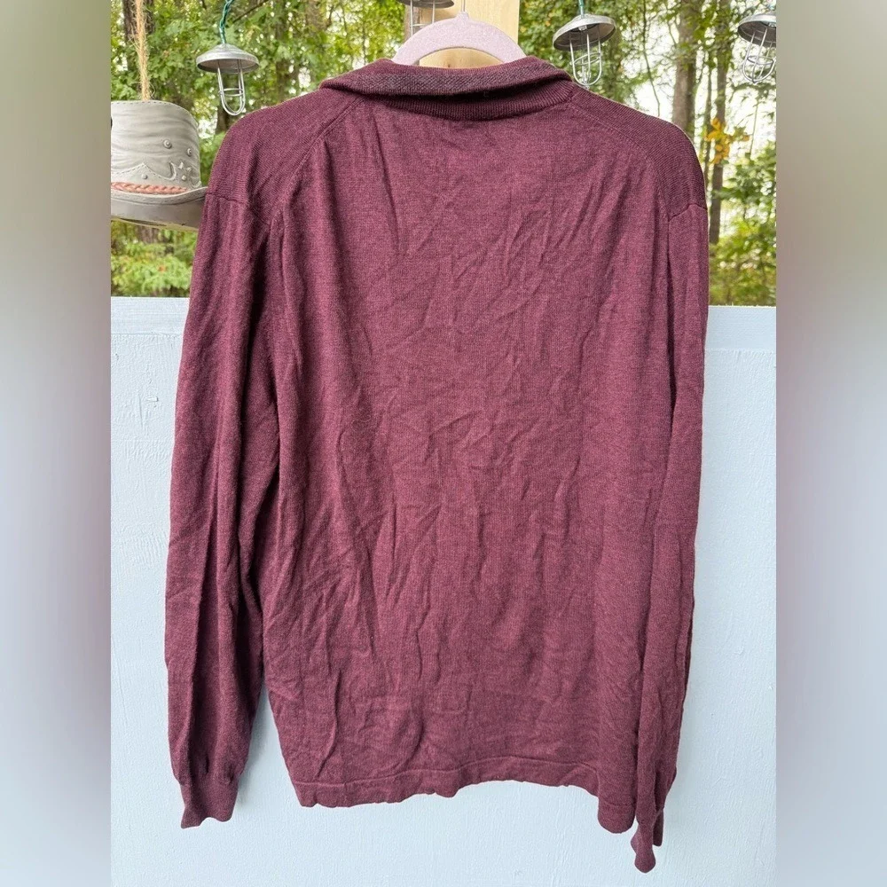 Joseph Abboud Extra‎ Fine Merino Wool Sweater in Deep Burgundy